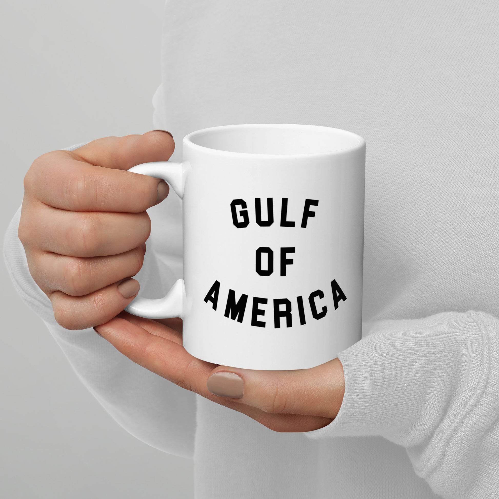 gulf of america white mug